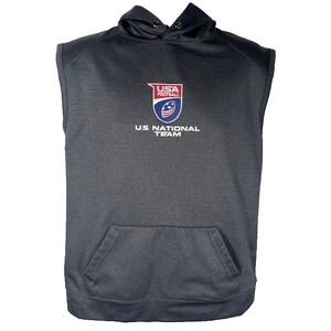 Pepwear Mens SZ M U.S.A National Football Team U.S. Sleeveless Hoodie Gray-1305